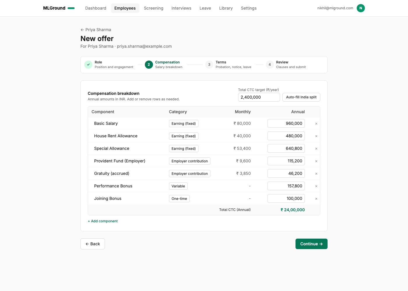 people.mlground.com new offer with pre-filled compensation