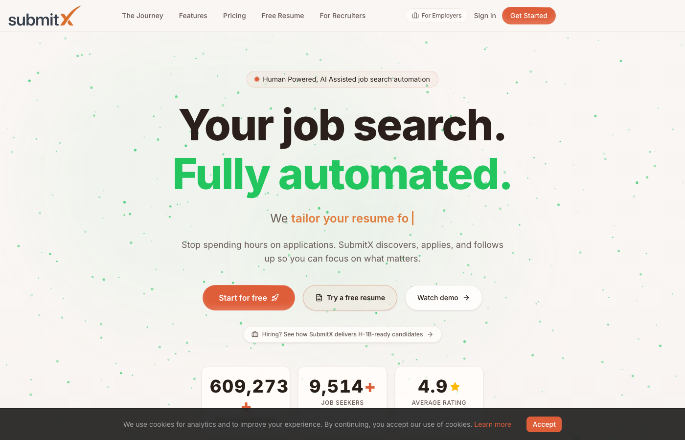 SubmitX home page