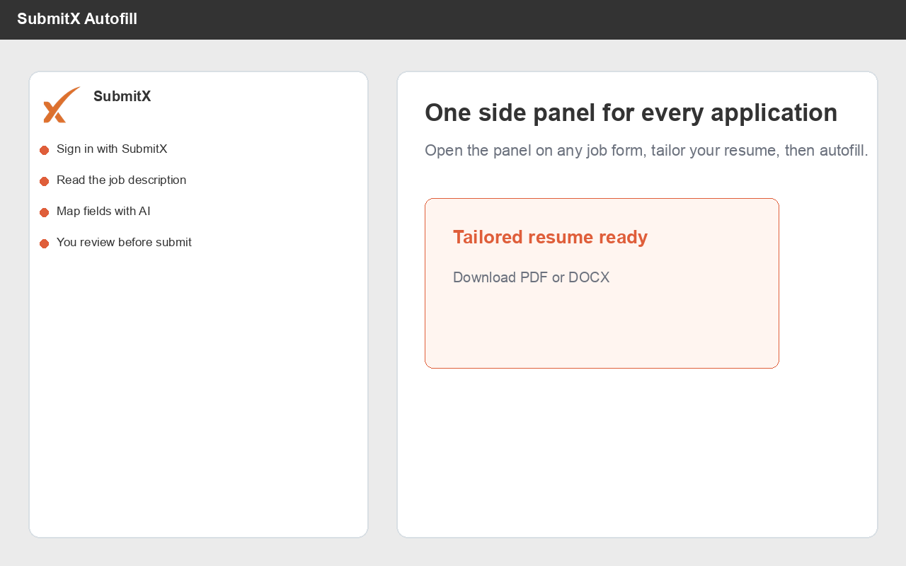SubmitX side panel